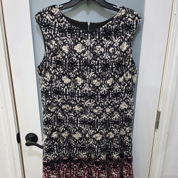 Roz & Ali Black Multi Lace Overlay Dress Size 16 Sleeveless Party Cocktail - Picture 1 of 8